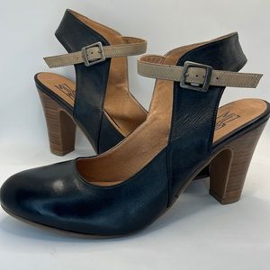 Miz Mooz Janna sandals maryjanes heel retro black tan leather rockabilly ankle